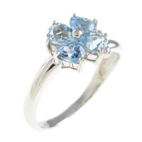 PT フラワー アクアマリンリング