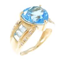 K18YG ハート ブルートパーズリング