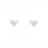 【リメイク】K18WG ハート パヴェ ダイヤモンドピアス