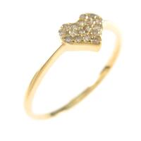 K18YG ハート ダイヤモンドリング