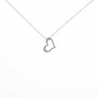 K18WG ハート ダイヤモンドネックレス