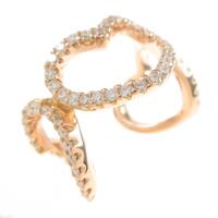 K18PG ハート ダイヤモンドリング