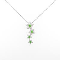 K18WG／750WG フラワー デマントイドガーネットネックレス