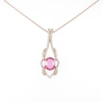 K18PG 非加熱 ピンクサファイヤネックレス