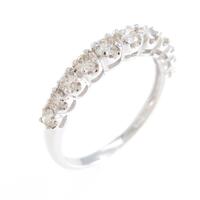 K18WG ハーフエタニティ ダイヤモンドリング