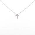 K18WG クロス ダイヤモンドネックレス