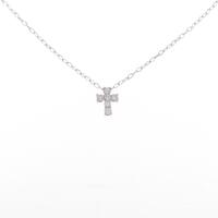 K18WG クロス ダイヤモンドネックレス