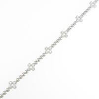 K18WG フラワー ダイヤモンドブレスレット