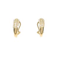 K18YG パヴェ ダイヤモンドピアス