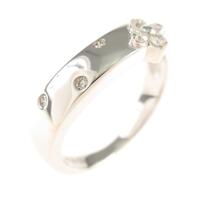 K18WG フラワー ダイヤモンドリング