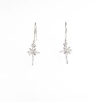 14KWG クロス ダイヤモンドピアス