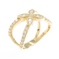 【リメイク】K18YG フラワー ダイヤモンドリング