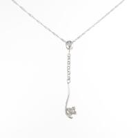 K14WG／PT フラワー ダイヤモンドネックレス