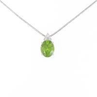 K18WG ペリドットネックレス
