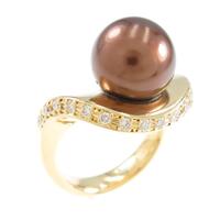 K18YG クロチョウパールリング