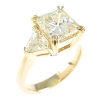 K18YG ダイヤモンドリング 2．032ct・L?VLY・VVS2?SI2・プリンセスカット?トリリアントカット