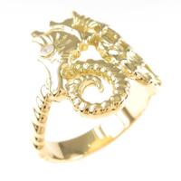 K18YG タツノオトシゴ ダイヤモンドリング