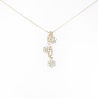 K18YG フラワー ダイヤモンドネックレス