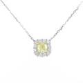 K18YG／プラチナダイヤモンドネックレス 0．63ct・FIY・VVS2・クッションカット