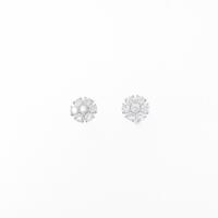 【リメイク】K18WG フラワー ダイヤモンドピアス