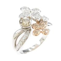 K18WG／K18PG フラワー ダイヤモンドリング