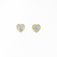 K18YG ハート ブルートパーズピアス