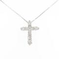 K18WG クロス ダイヤモンドネックレス