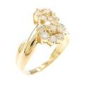 K18YG フラワー ダイヤモンドリング