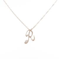 K18PG イニシャルR ダイヤモンドネックレス