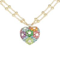 ポンテヴェキオ ハート カラーストーンネックレス