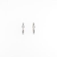 K18YG／PT ソリティア ダイヤモンドイヤリング