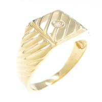 【新品】K18YG 印台 ダイヤモンドリング