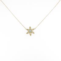 K18YG フラワー ブルートパーズネックレス