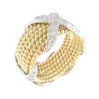 ティファニー 6ロウ ダイヤXロープ リング