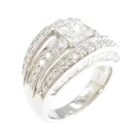 プラチナダイヤモンドリング 0．691ct・I・VS2・プリンセスカット