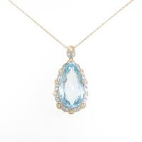 K18YG／PT アクアマリンネックレス