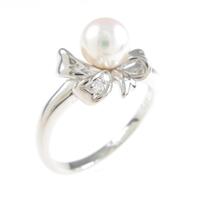 タサキ リボン アコヤパールリング