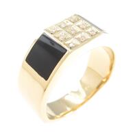 【新品】K18YG オニキスリング