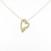 K18YG ハート ダイヤモンドネックレス