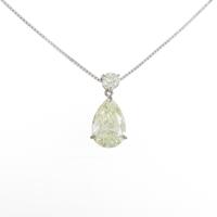 K18WGダイヤモンドネックレス 3．023ct・VLY・I1・ペアシェイプ