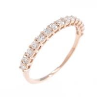 【リメイク】K18PG ハーフエタニティ ダイヤモンドリング