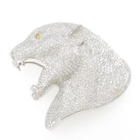 K18WG ヒョウ ダイヤモンドペンダント