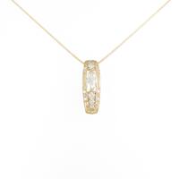 K18YGダイヤモンドネックレス 0．250ct・L・VVS2・マーキスカット