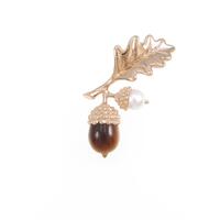 ミキモト ドングリ タイガーアイブローチ