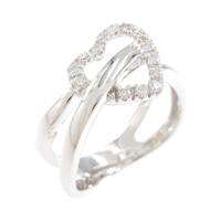 K18WG ハート ダイヤモンドリング