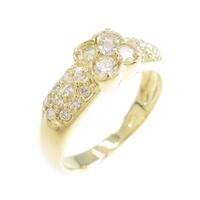 K18YG フラワー ダイヤモンドリング