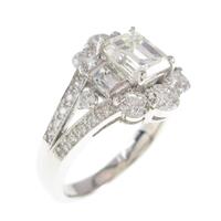 プラチナダイヤモンドリング 1．012ct J SI2 エメラルドカット