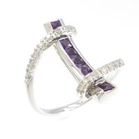 K18WG アメジストリング