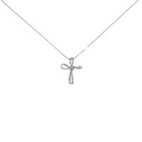 14KWG／K14WG クロス ダイヤモンドネックレス