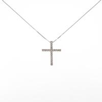 K14WG クロス ダイヤモンドネックレス